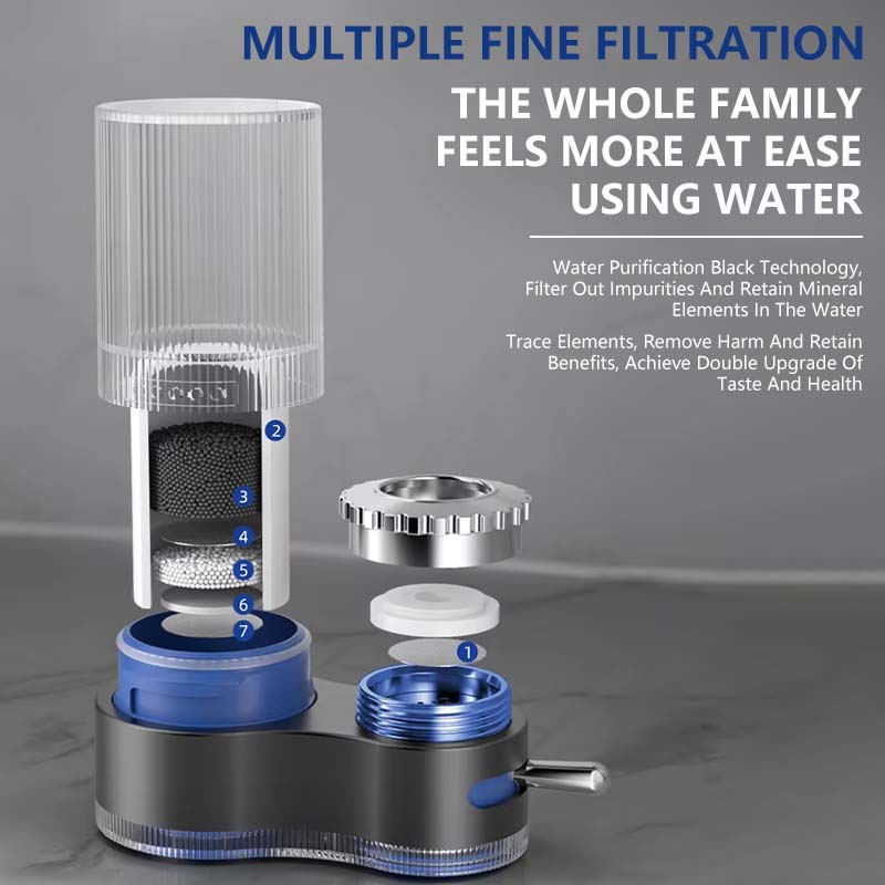 Purificateur d'eau pour robinet avec adaptateurs
