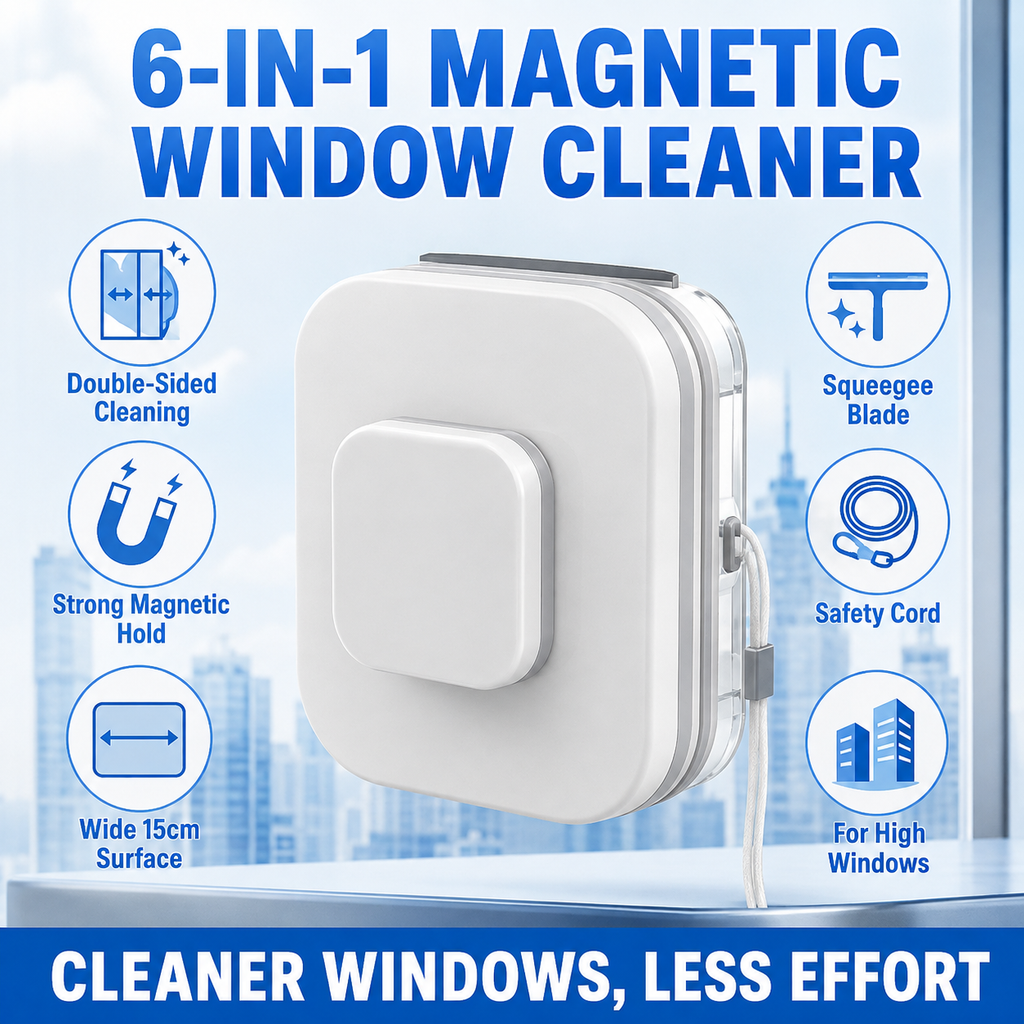 ¨C Nettoyant magnétique 6 en 1 pour vitres : double action, sécurité totale, résultats impeccables dès le premier passage ¨C procurez-vous le vôtre dès maintenant