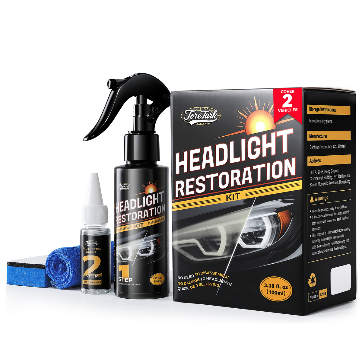 Kit de restauration de phares de voiture Toretark