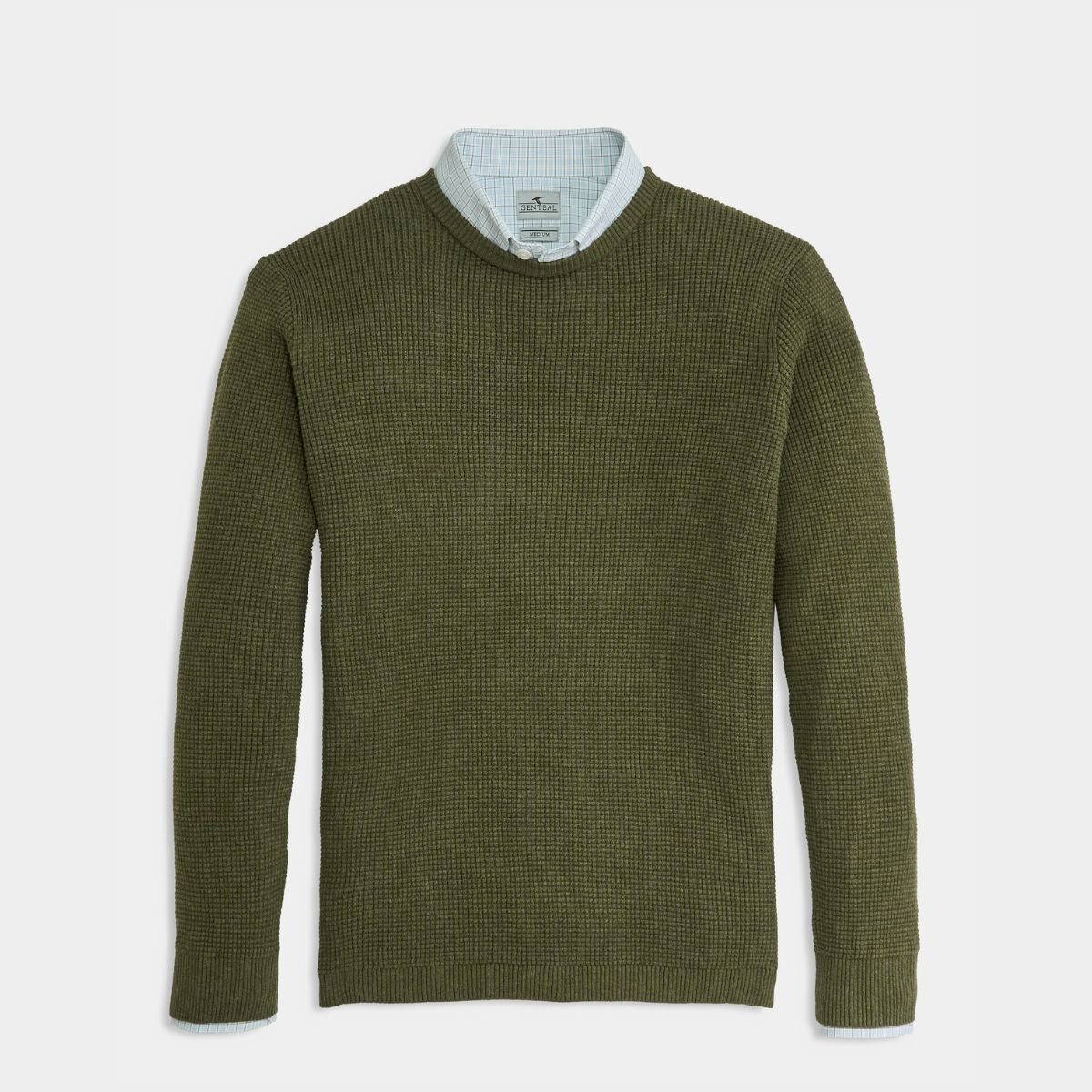 Col rond en coton vert