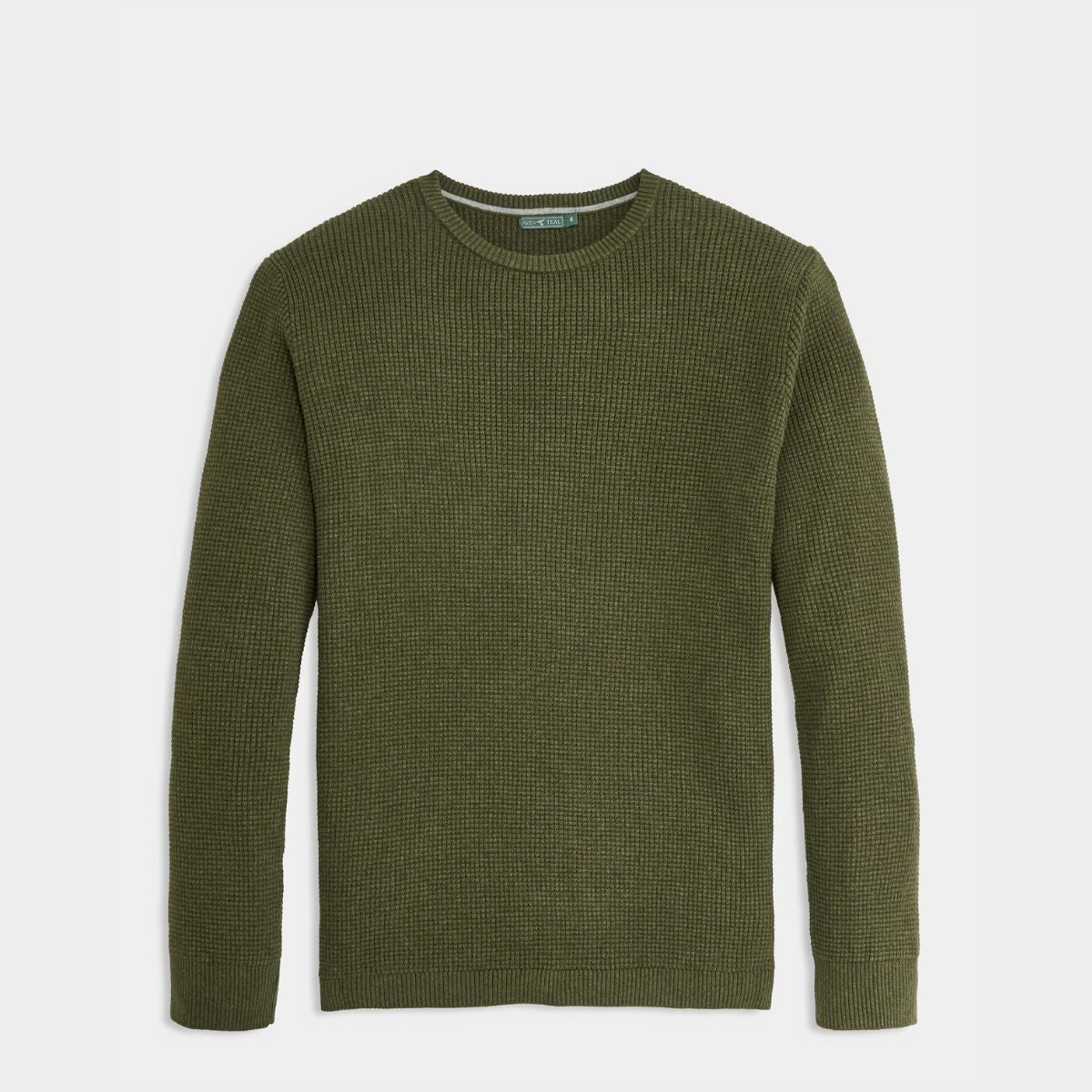 Col rond en coton vert