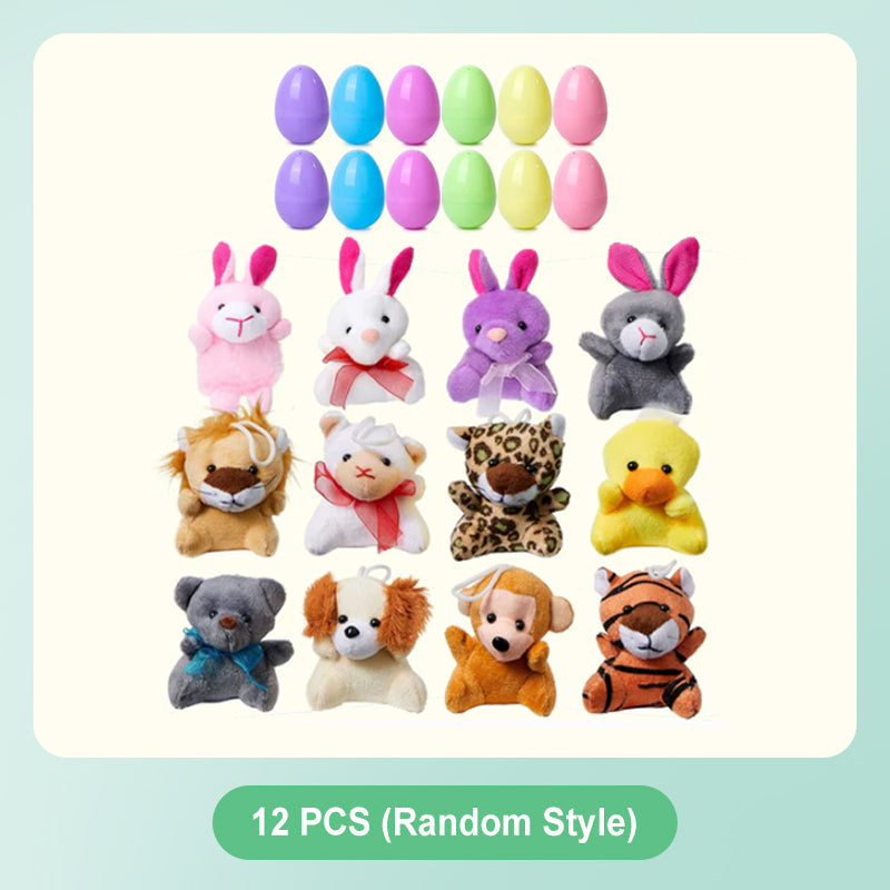 Œufs de Pâques pré-remplis avec des jouets en peluche