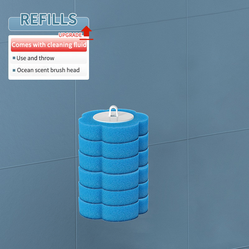 Ensemble brosse de toilette murale innovante à têtes jetables