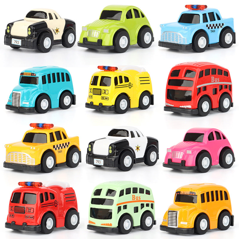 Mini voiture miniature de dessin animé – Couleurs vives, roues lisses, ABS durable pour les cadeaux et les objets de collection pour enfants