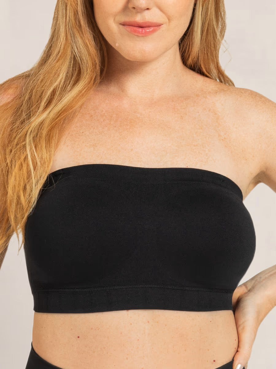 Soutien-gorge bandeau convertible sans bretelles avec confort sans armatures, bande antidérapante et bretelles amovibles