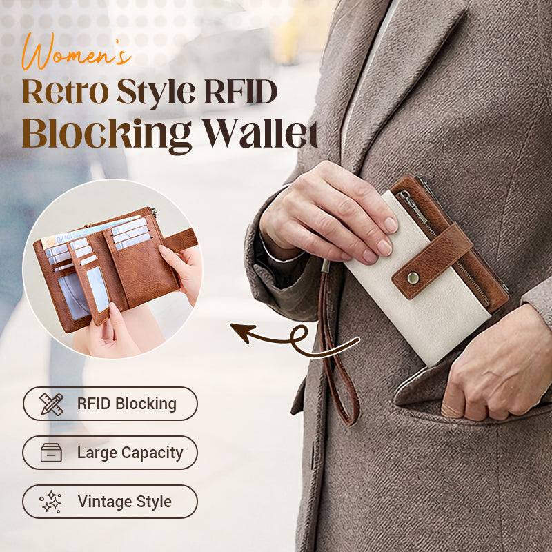 Portefeuille en cuir pour femme avec protection RFID