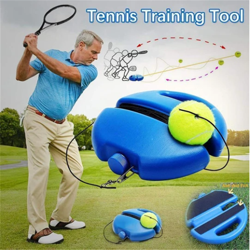 KIT Tennis Trainer – Outil d'auto-apprentissage, hauteur réglable et base stable – améliore votre swing et votre précision partout