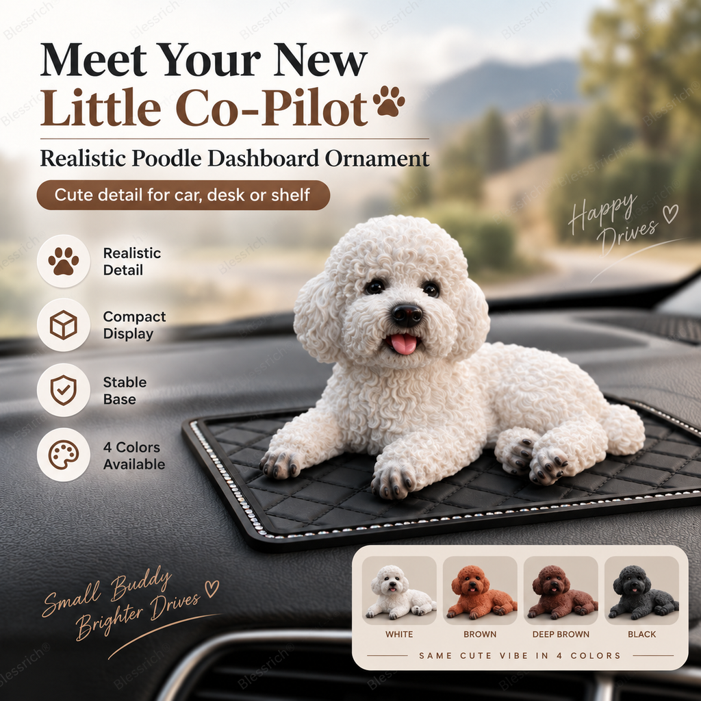 Ornement de voiture Caniche - L'accessoire de tableau de bord le plus mignon