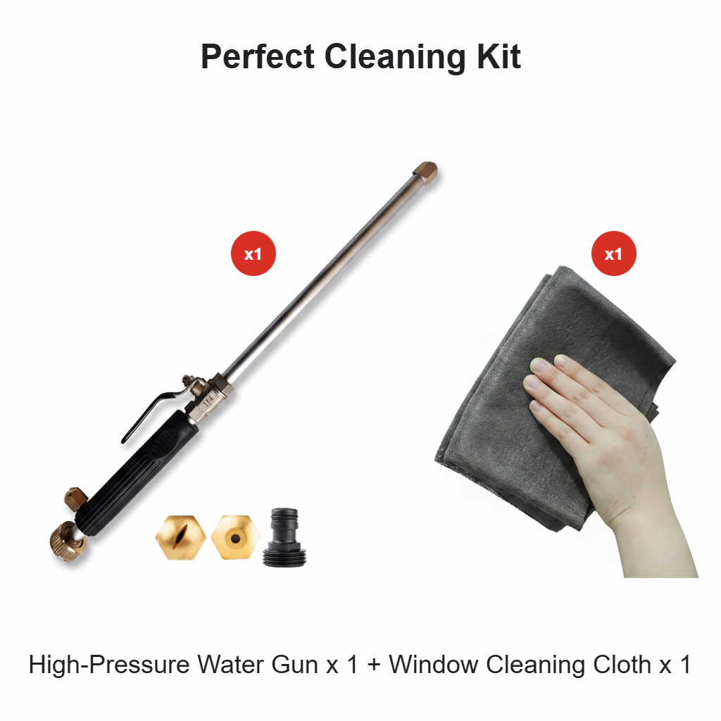 Pistolet à eau haute pression – 3 buses interchangeables, alliage d'aluminium durable et puissant