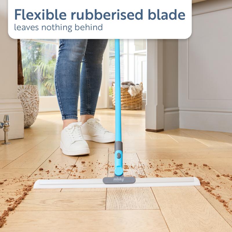 Balai souple Minky Flexi Edge : Nettoyage multi-surface pour sols, tapis et fenêtres
