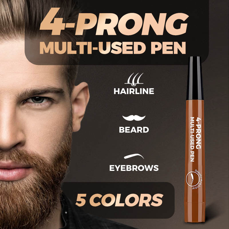 Stylo multi-usages à 4 pointes - Pour combler les zones clairsemées des sourcils et de la barbe