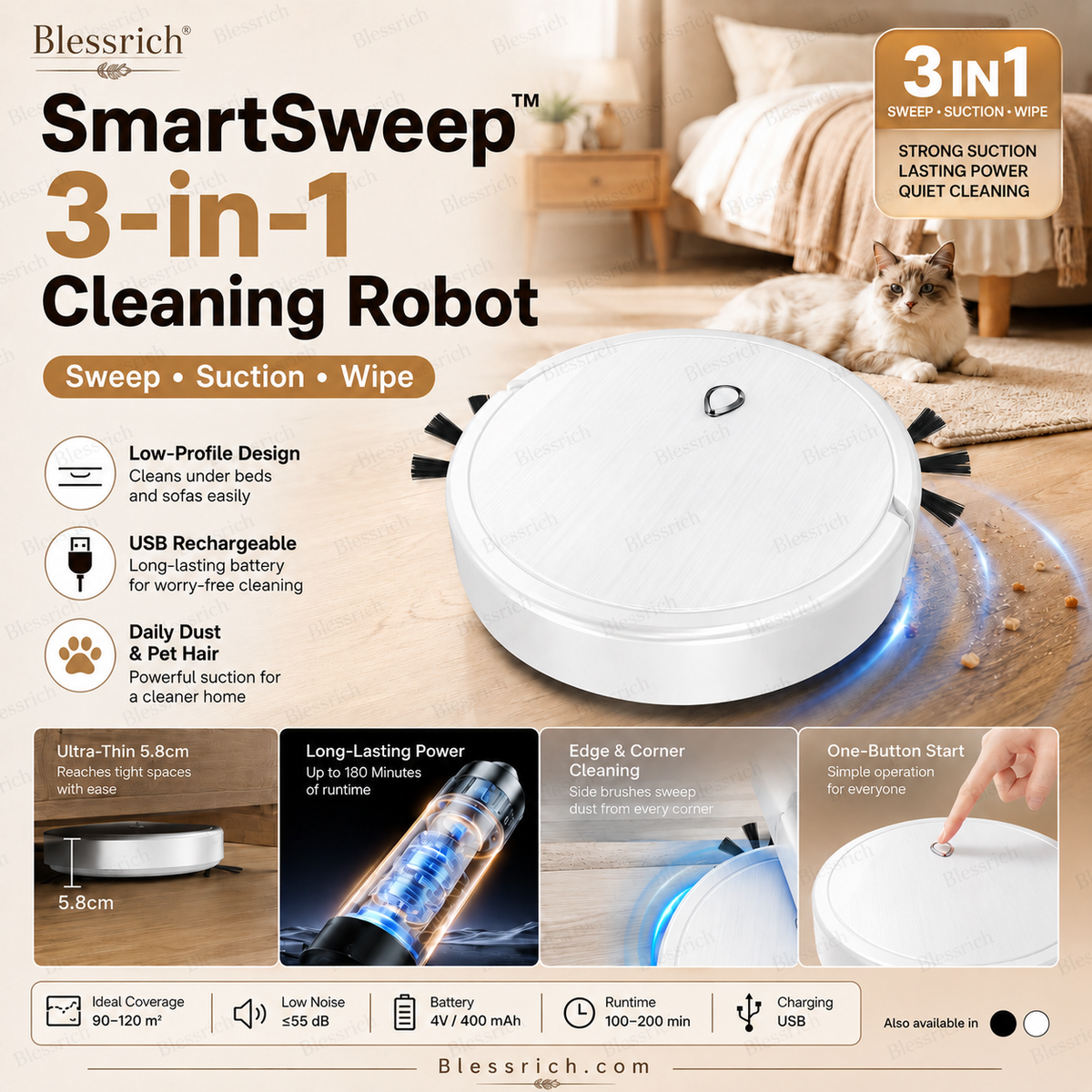 Robot aspirateur 3-en-1 SmartSweepMC