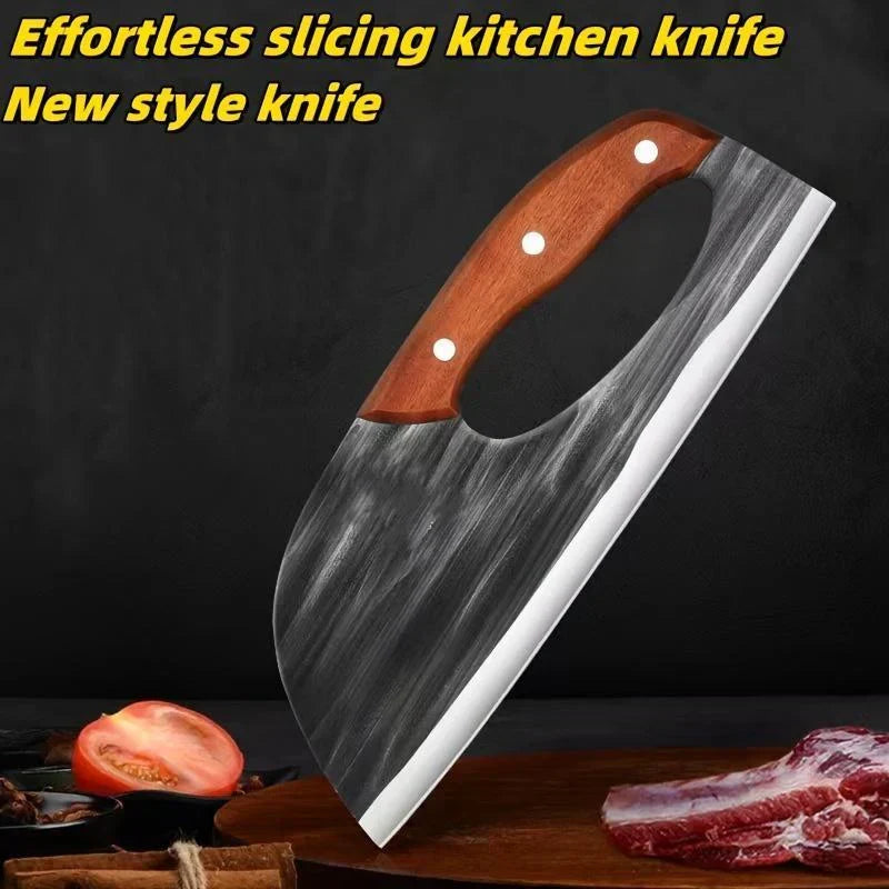 Couteau de cuisine ergonomique – poignée avant, coupe sans effort les légumes et la viande. Un cadeau attentionné pour les cuisiniers amateurs.