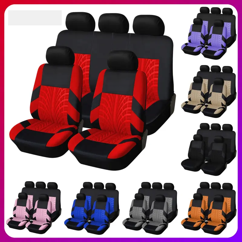 Housses de Siège de Voiture pour 5 Sièges Universelles, Protections de Siège Avant et Arrière de Voiture en Tissu Respirant, Compatibles Airbag, Protection Complète, Convient à la Plupart des Voitures et Camions