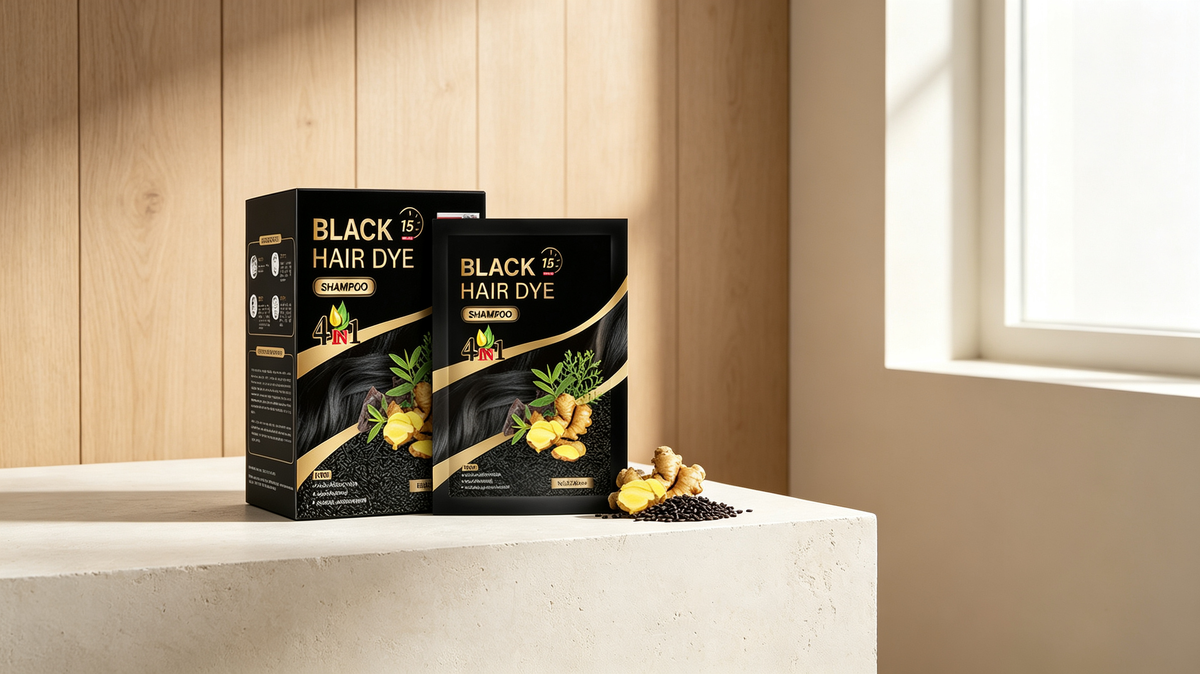 Shampoing colorant aux plantes 4 en 1