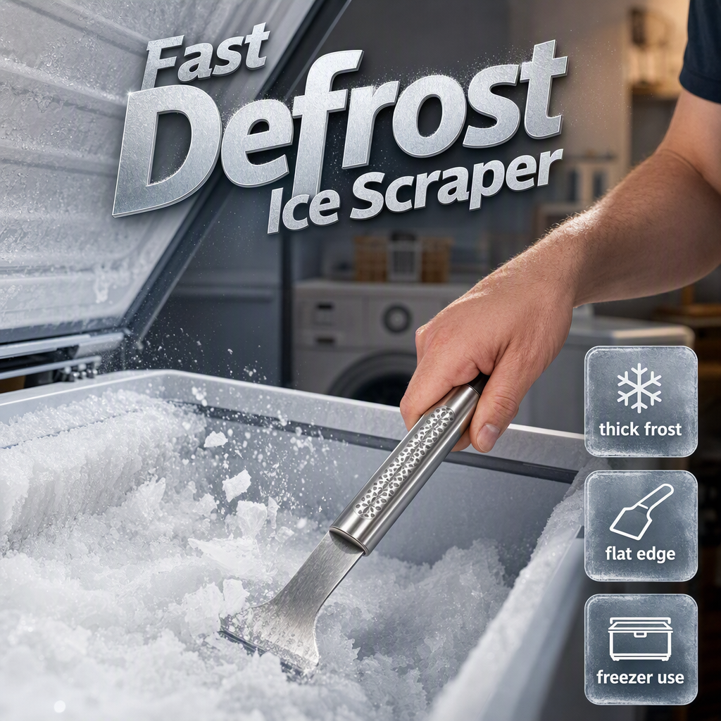 Grattoir à glace pour congélateur en acier inoxydable