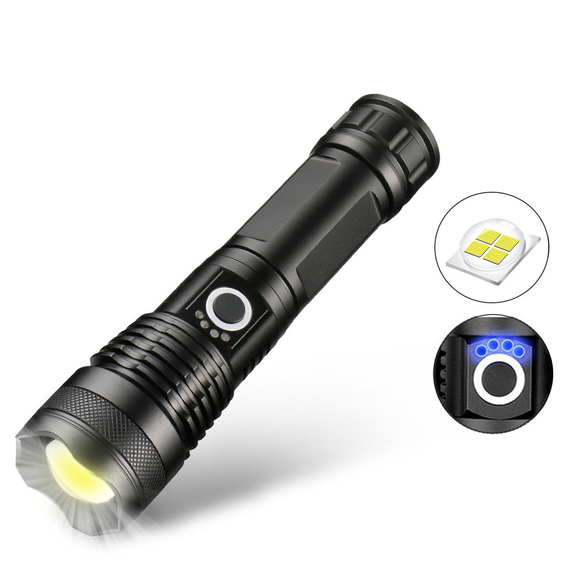 Lampe torche tactique LED rechargeable avec laser, 9000 lumens