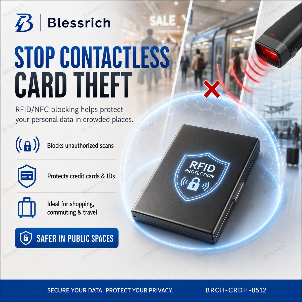 Porte-cartes métallique anti-RFID