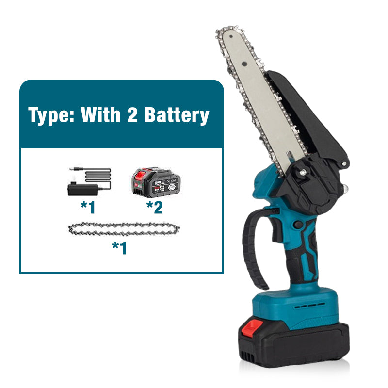 Mini-tronçonneuse sans fil de 6 pouces avec 2 batteries
