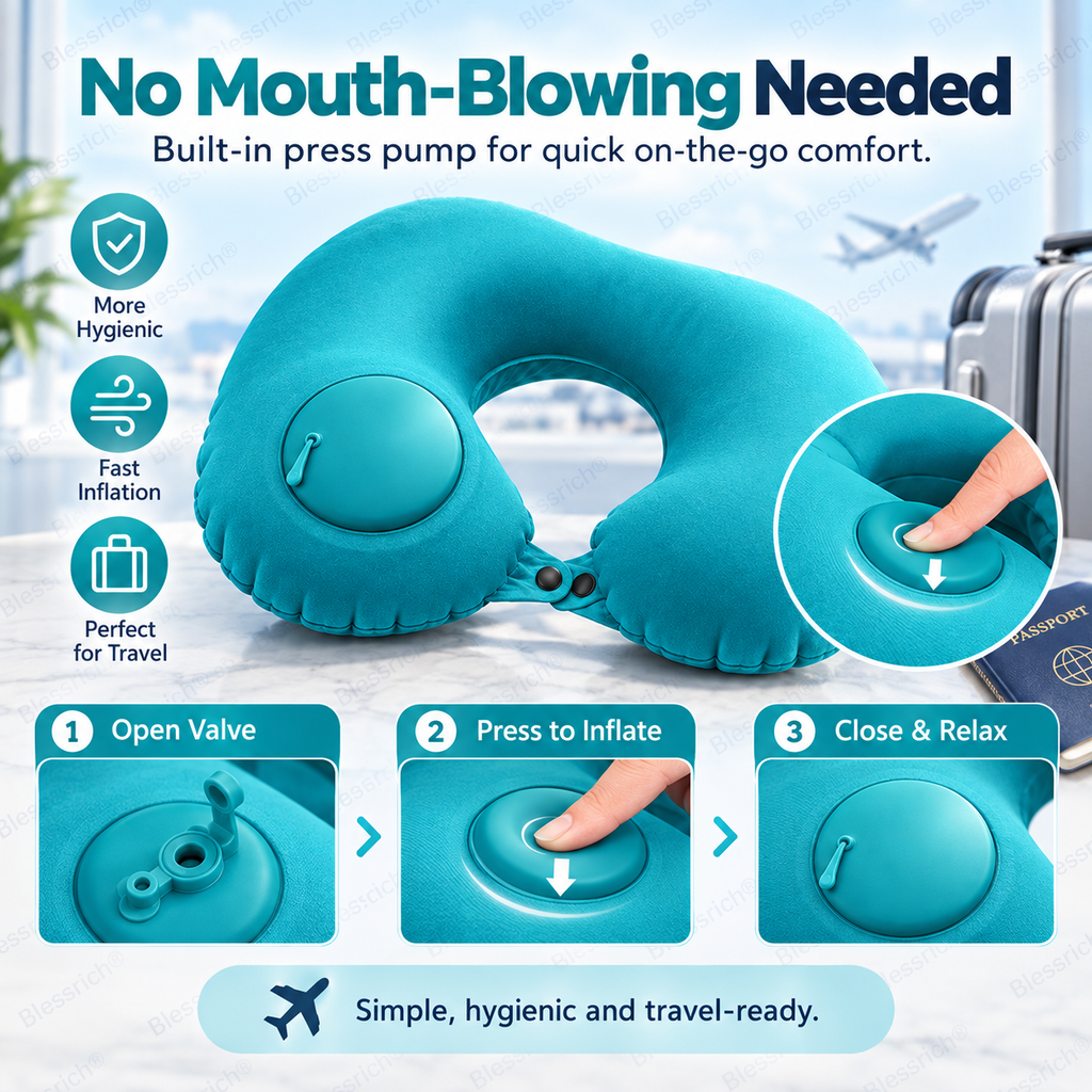 Oreiller de voyage gonflable portable