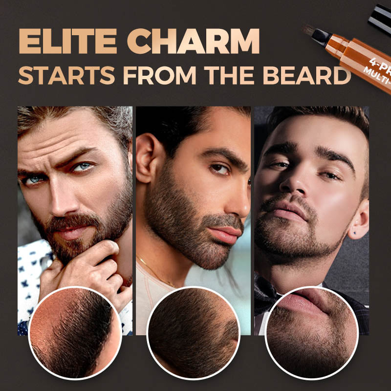 Stylo multi-usages à 4 pointes - Pour combler les zones clairsemées des sourcils et de la barbe