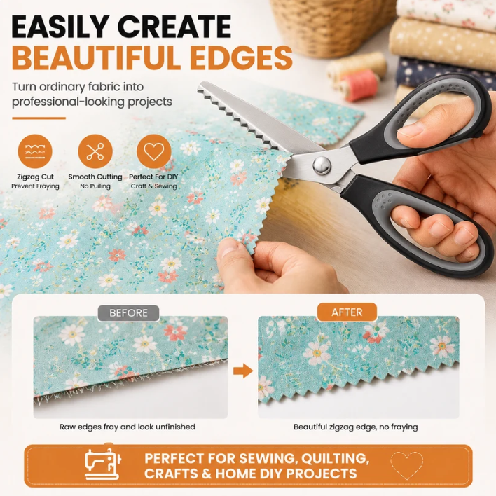 Ciseaux de couture crantés DIY – Précis et faciles à utiliser
