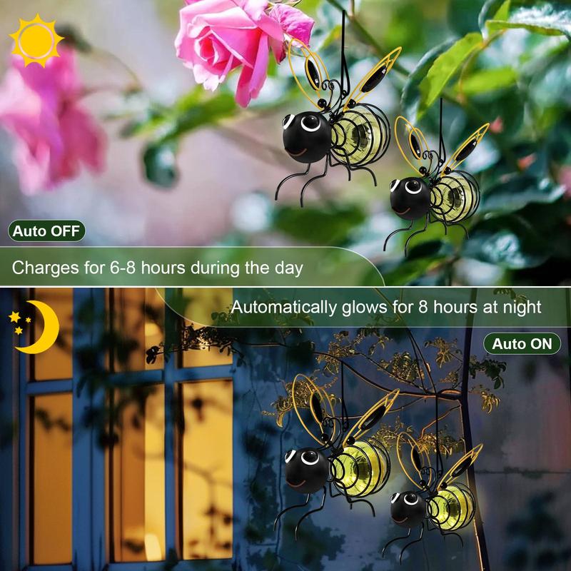 Suspension solaire avec abeille pour l'extérieur - Le cadeau idéal pour les amoureux des plantes, les mamans, ou simplement tous ceux qui aiment sourire