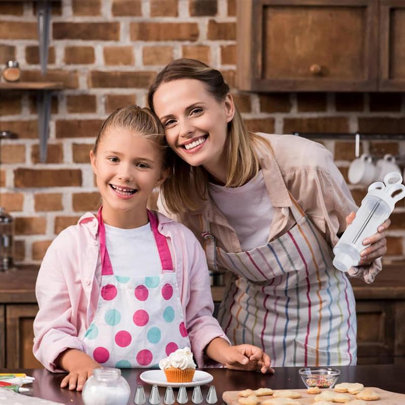 Kit de pistolet à décorer les gâteaux en acier inoxydable – Ensemble de 18 pièces, remplissez et décorez en toute simplicité, sans BPA