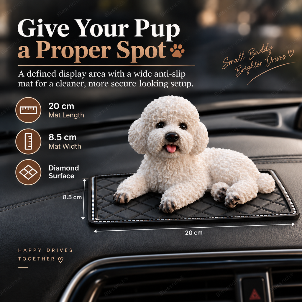 Ornement de voiture Caniche - L'accessoire de tableau de bord le plus mignon