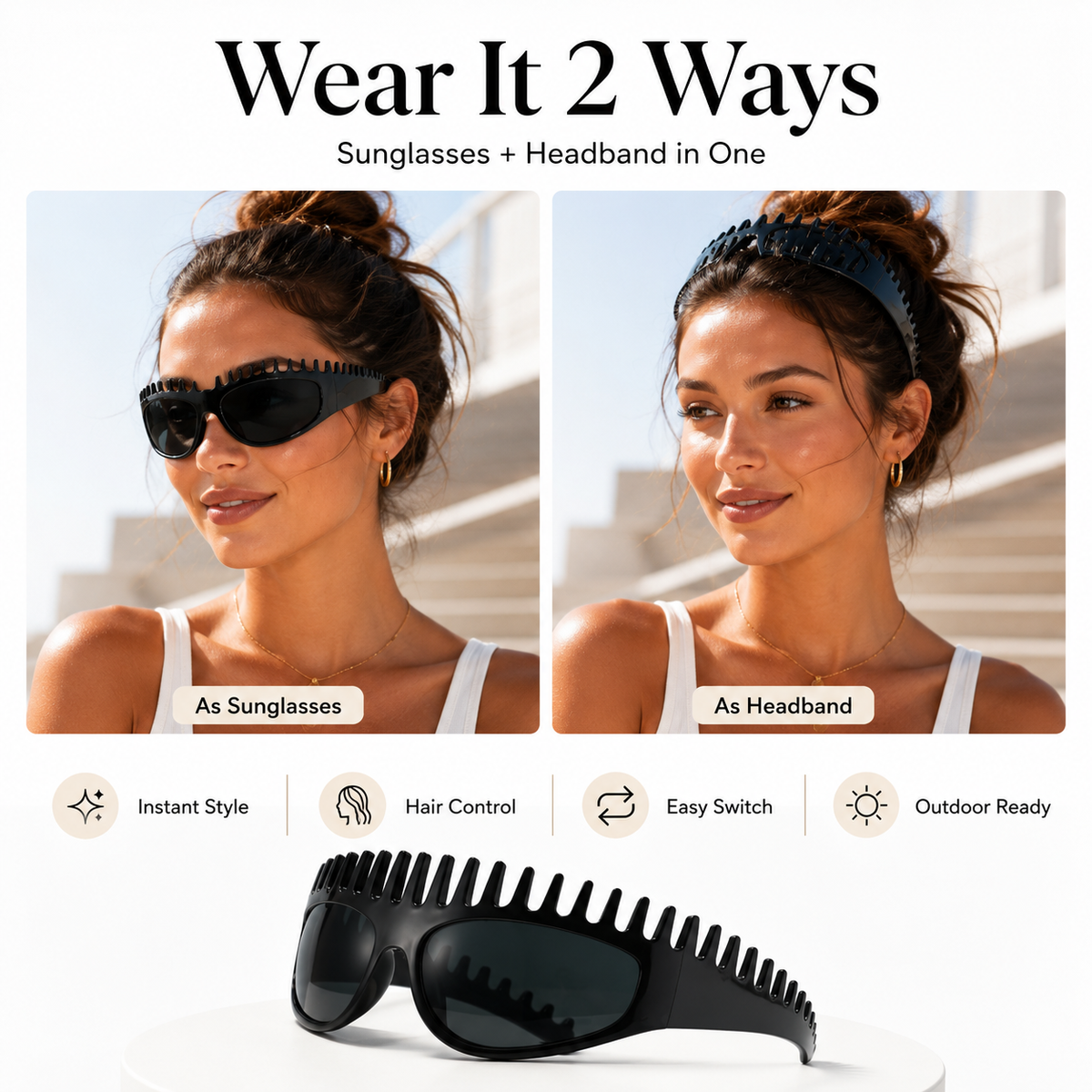 Nouvelles lunettes de soleil carrées tendance pour femmes – Luxe léger, protection UV, monture surdimensionnée, polyvalentes et stylées streetwear !