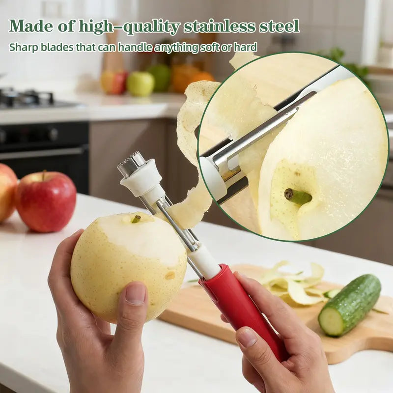 Évidoir et éplucheur 2-en-1 – Acier inoxydable – Plus de 95K vendus – parfait pour une préparation rapide des fruits – facile à utiliser et à nettoyer