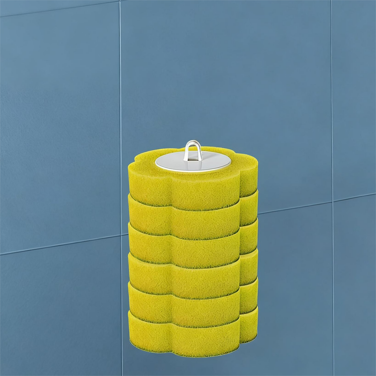 Ensemble brosse de toilette murale innovante à têtes jetables