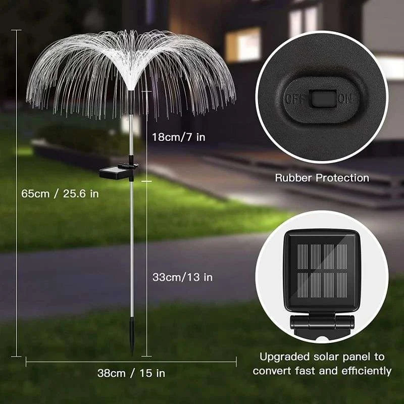Lampe de jardin solaire – Lampe méduse à couleurs changeantes