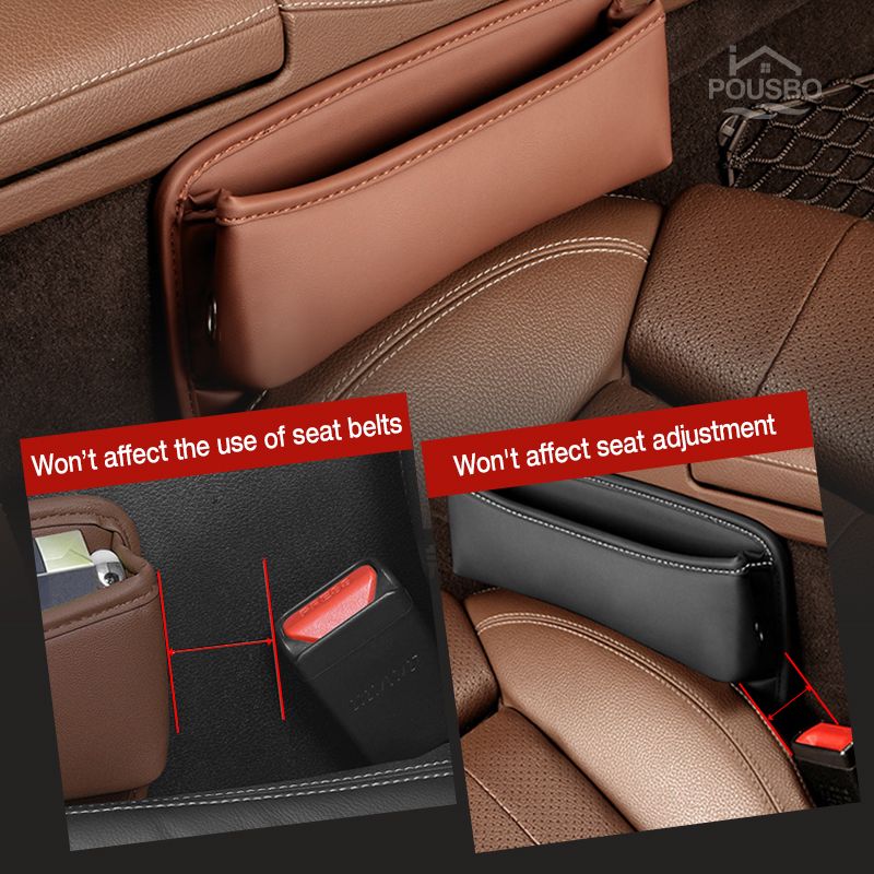 Boîte de rangement pour interstice de siège de voiture, Boîte de rangement multifonctionnelle pour interstice de siège, Bande de rangement pour siège de voiture et console centrale