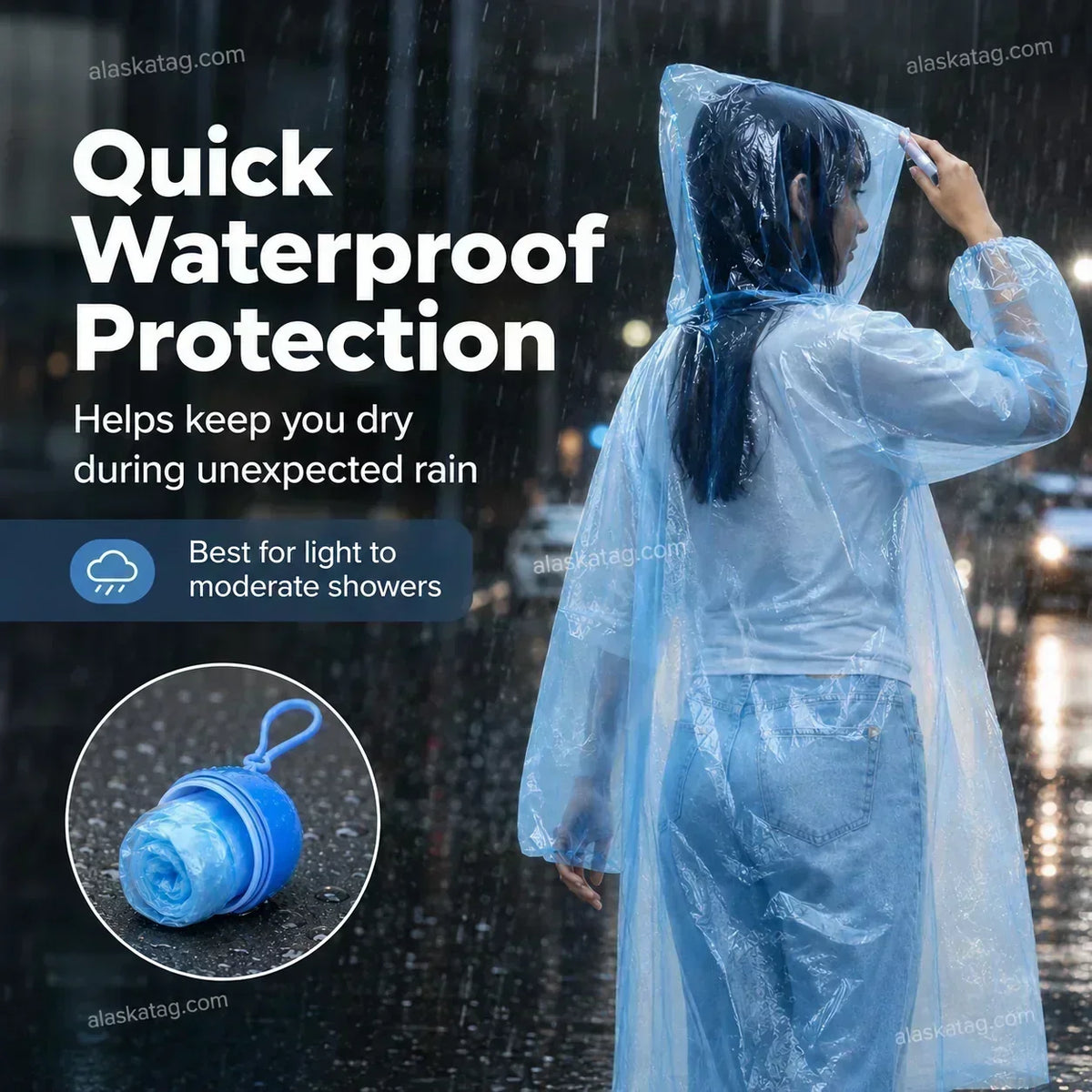 Imperméable jetable en forme de mini-balle