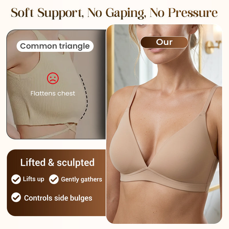 Plus de 80 000 vendus : Bralette triangle sans armatures à maintien effet gel pour femme