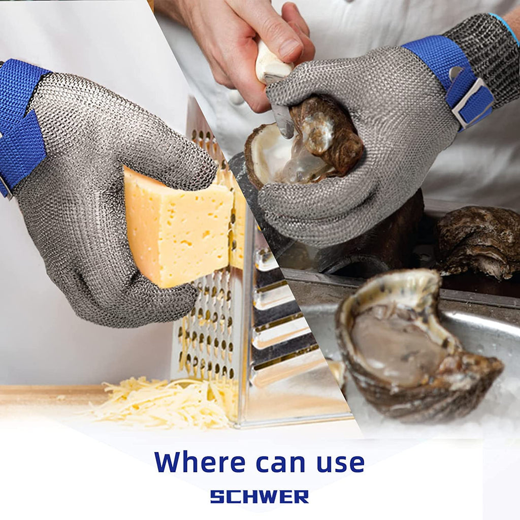 MAINTENANT ! Gant en maille d'acier inoxydable – Niveau de coupe A9 le plus élevé – Parfait pour les bouchers et les chefs – Fini les accidents de couteau !