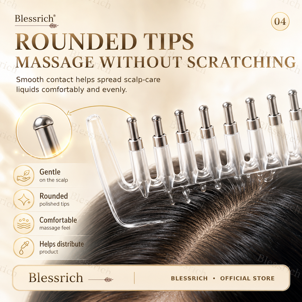Peigne applicateur de sérum pour le cuir chevelu