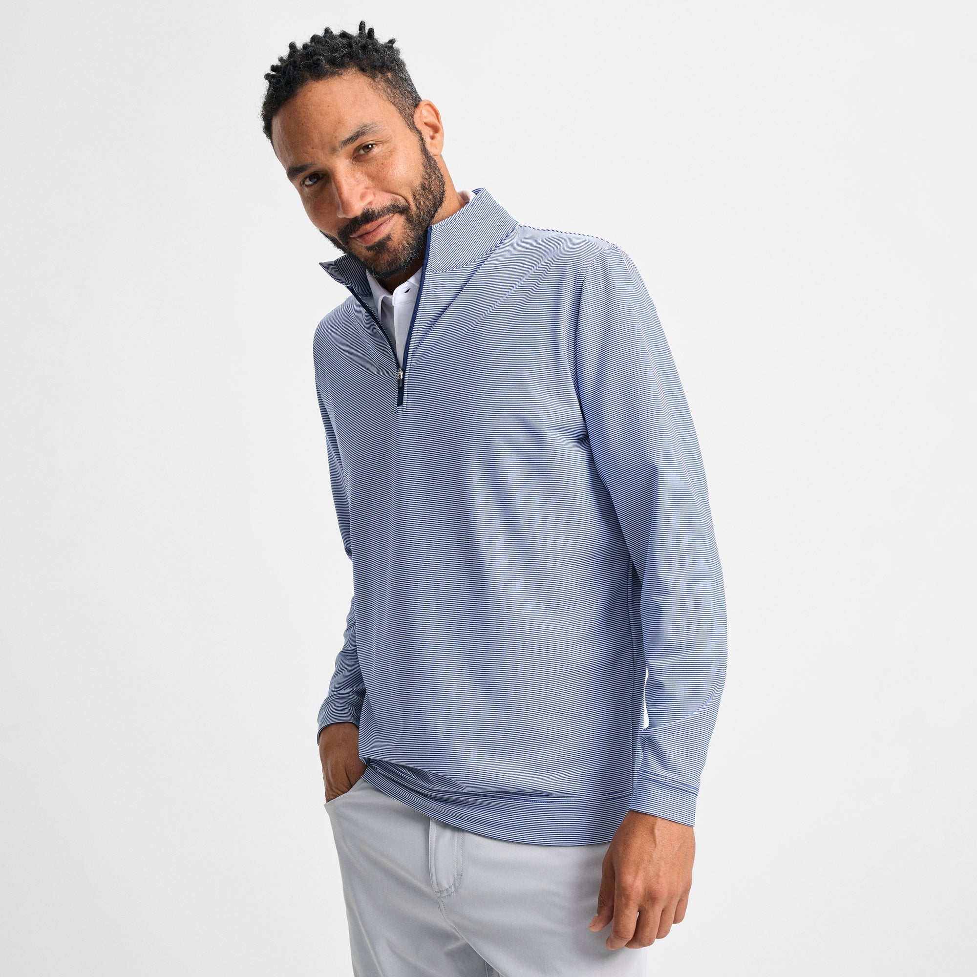Pinstripe Quarter-Zip