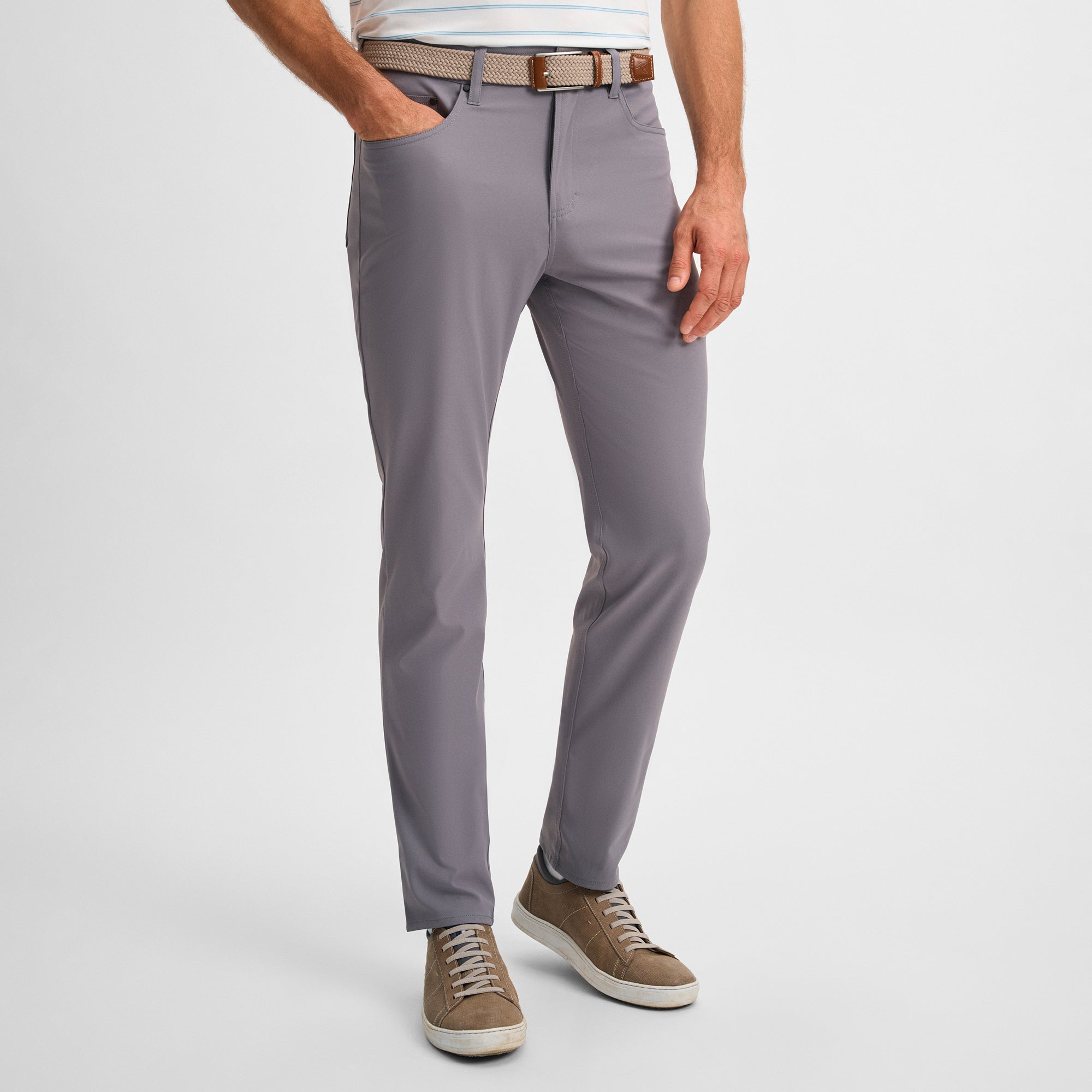 Charcoal Stretch Five-Pocket Pant