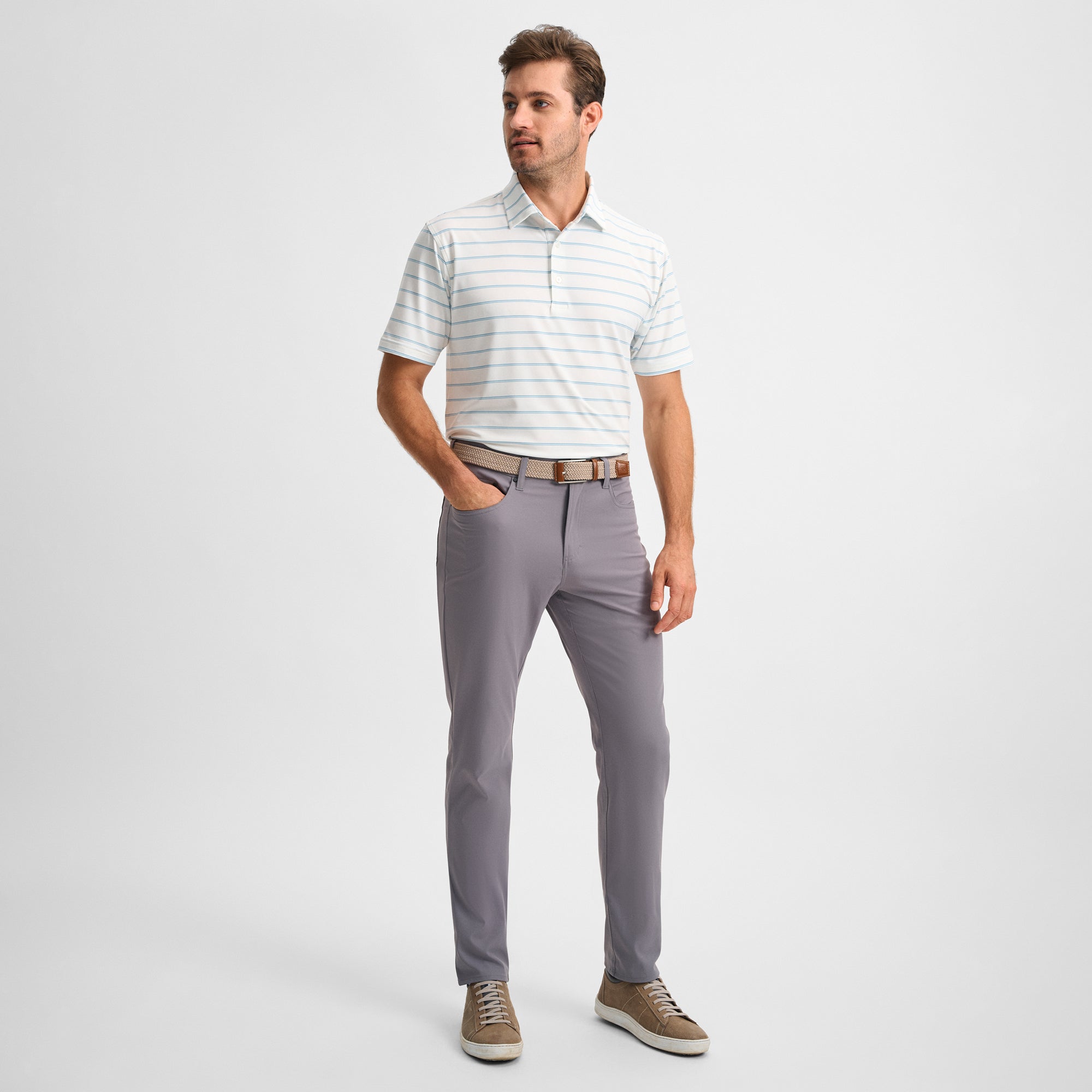 Charcoal Stretch Five-Pocket Pant