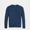 Pull col rond en mérinos bleu marine