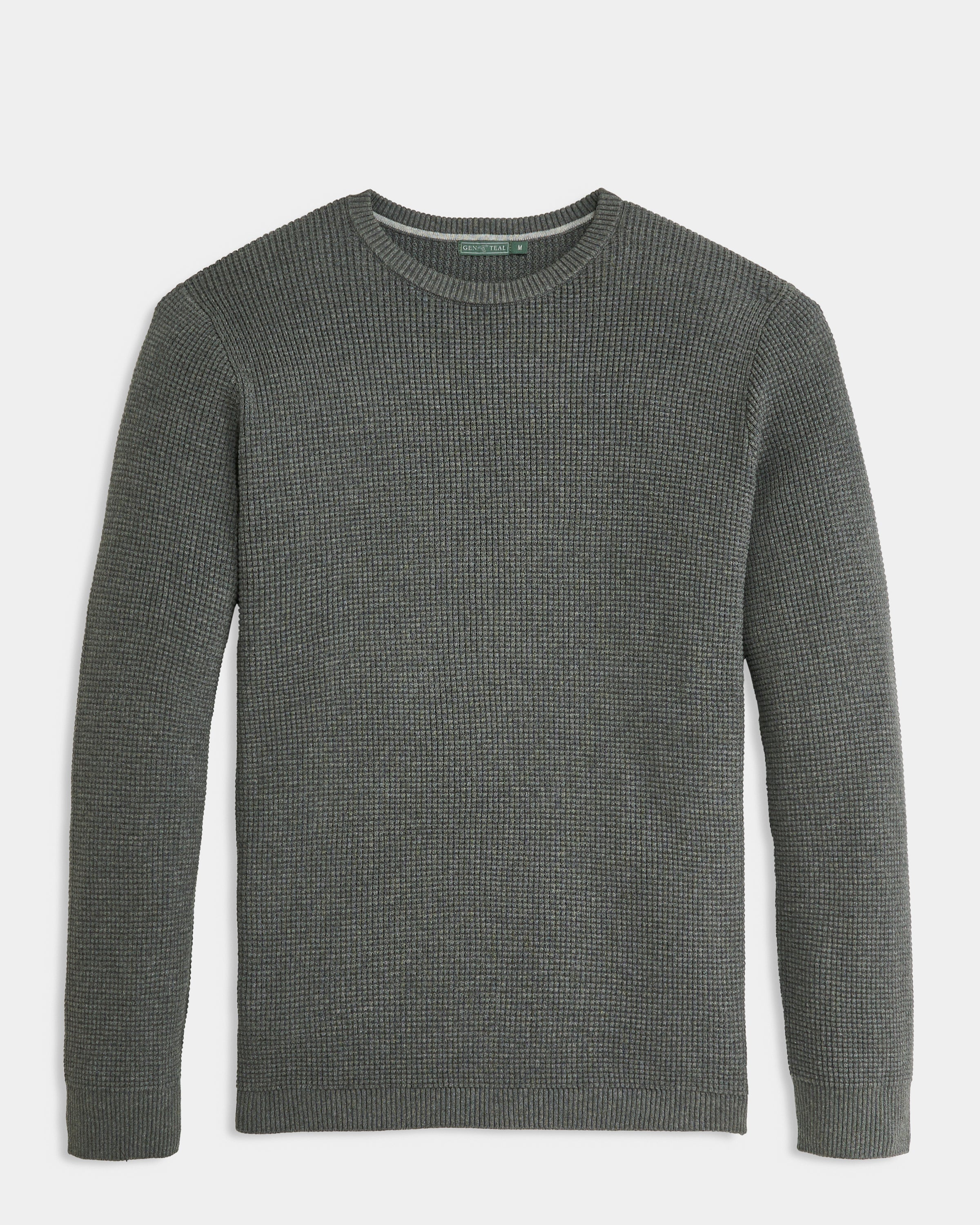 Col rond en coton gris