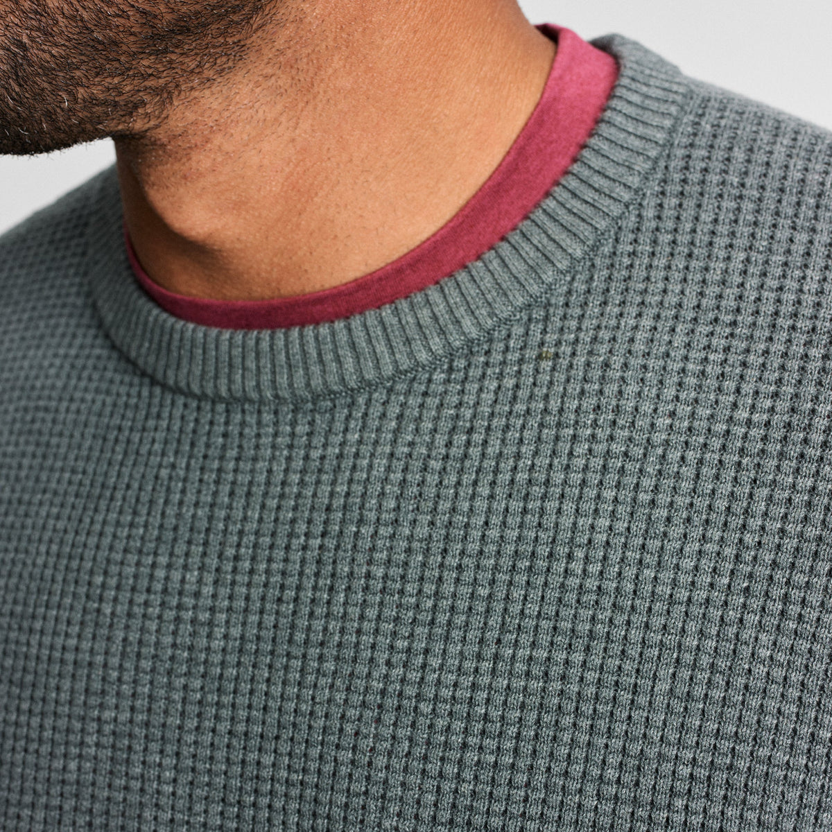 Col rond en coton gris