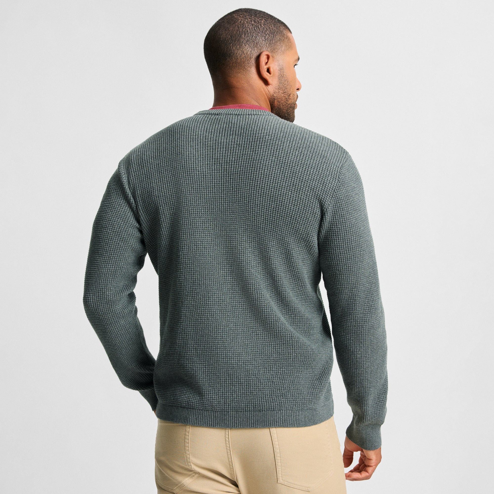Col rond en coton gris