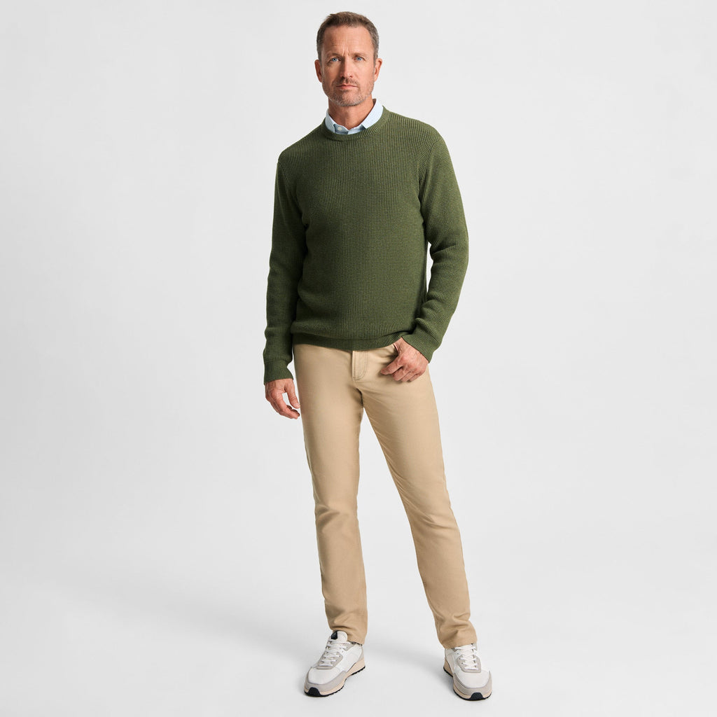 Col rond en coton vert