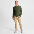 Col rond en coton vert
