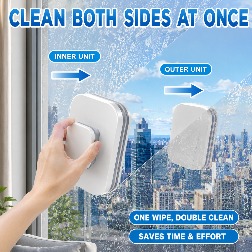 ¨C Nettoyant magnétique 6 en 1 pour vitres : double action, sécurité totale, résultats impeccables dès le premier passage ¨C procurez-vous le vôtre dès maintenant