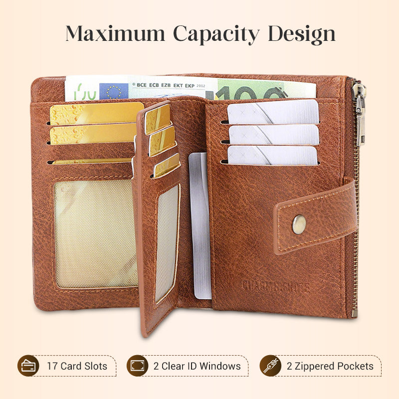 Portefeuille en cuir pour femme avec protection RFID