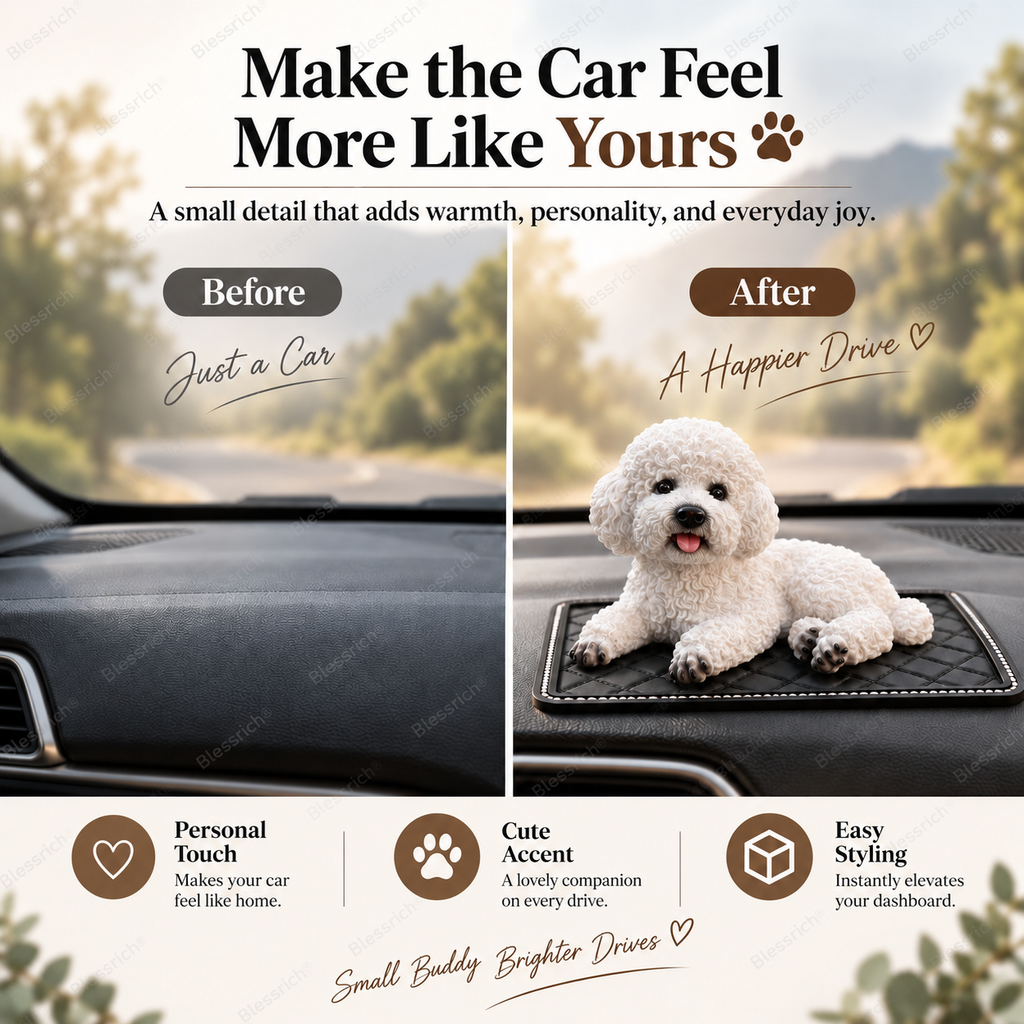 Ornement de voiture Caniche - L'accessoire de tableau de bord le plus mignon